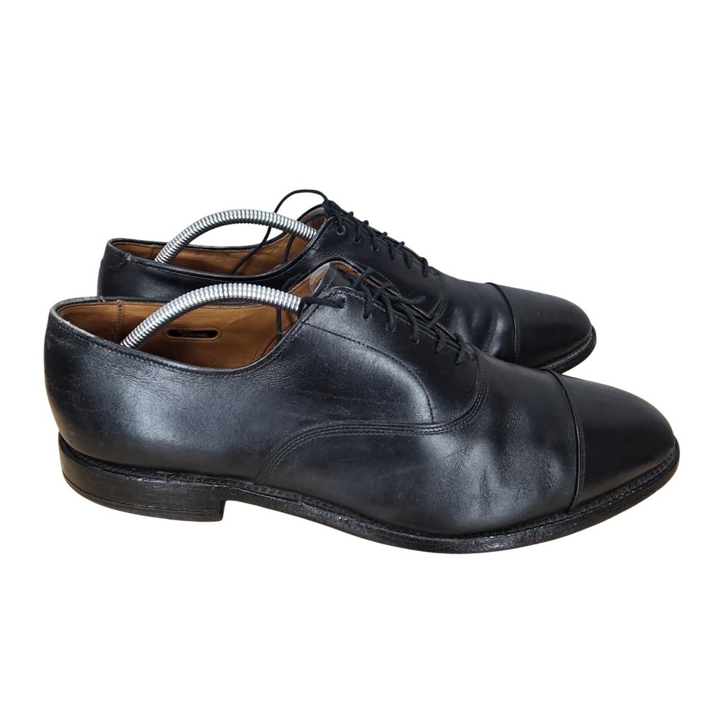 Allen Edmonds Park Avenue Oxford Shoes Mens 11.5 B Narrow Black Leather Cap Toe